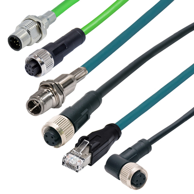 qualité  A B D X Coded 3 - 17 Pin M12 Cable Connectors Solder Locking Industrial Standard usine