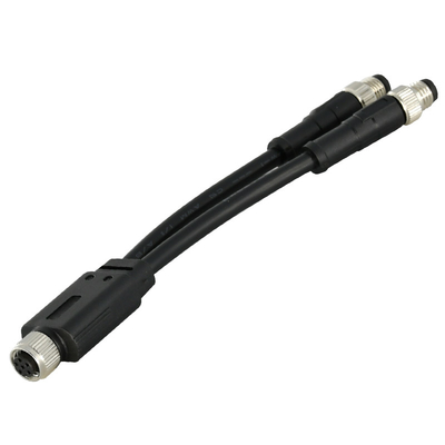 Cable connecteur imperméable masculin femelle de goupilles de la découpeuse du capteur IP68 M12 Y 3 - 12