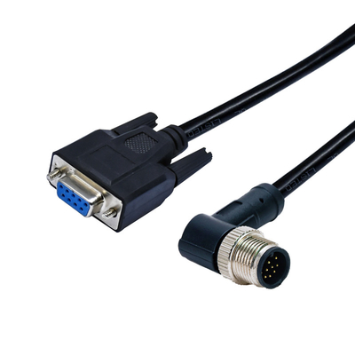 3 - 17 Pin M12 à la longueur faite sur commande imperméable de PVC PUR de cable connecteur de DSUB pour le capteur