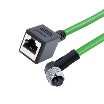 Cable connecteur flexible imperméable hommes-femmes IP68 M12 un code de D X 4pin 8pin à la prise Rj45