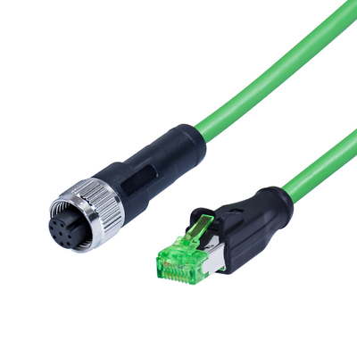 Cable connecteur flexible imperméable hommes-femmes IP68 M12 un code de D X 4pin 8pin à la prise Rj45