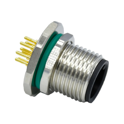 8 support de panneau imperméable codé par A de mur de carte PCB de Front Lock Male du connecteur de Pin M12