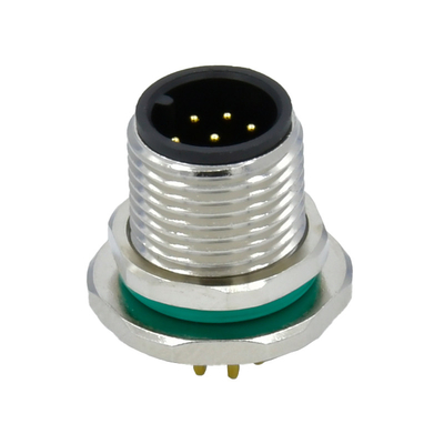 8 support de panneau imperméable codé par A de mur de carte PCB de Front Lock Male du connecteur de Pin M12