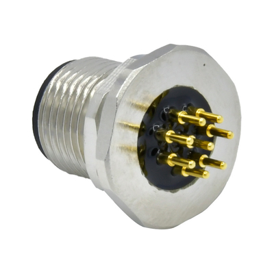 8 support de panneau imperméable codé par A de mur de carte PCB de Front Lock Male du connecteur de Pin M12