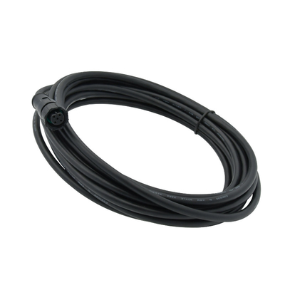 3 - 8 cable connecteur noir en plastique femelle d'Overmolded de connecteur imperméable de Pin M12