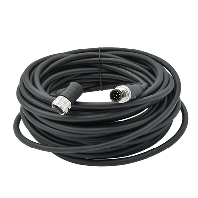 M12 à angle droit au cable connecteur imperméable de PVC du mâle féminin PUR du connecteur M8