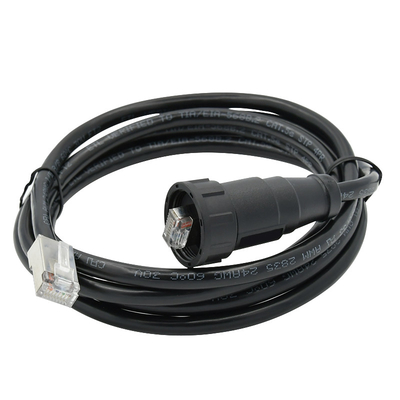 Le mâle à la serrure rapide 8P8C de connecteur imperméable masculin de l'Ethernet Rj45 a moulé le câble