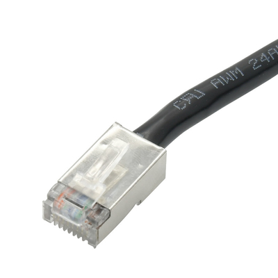 Câble noir droit extérieur de moule de connecteur étanche d'Ethernet de la serrure 8P8C Rj45 de vis