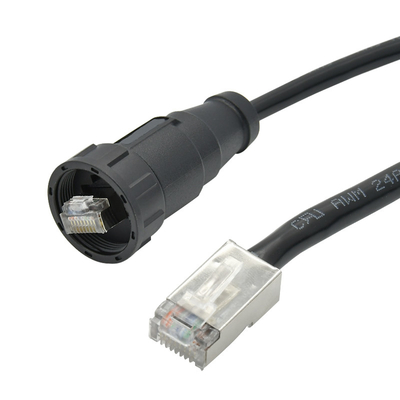 Le mâle à la serrure rapide 8P8C de connecteur imperméable masculin de l'Ethernet Rj45 a moulé le câble