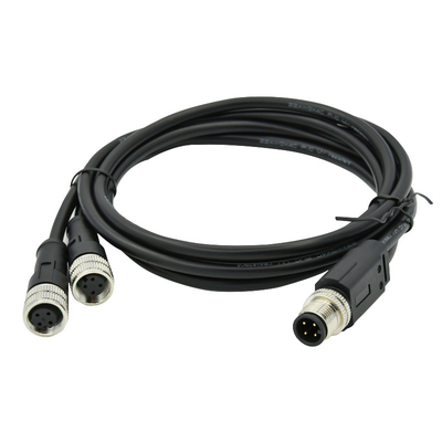 Un connecteur M12 imperméable du câble moulé par diviseur IP68 de Pin M12 Y du code 4