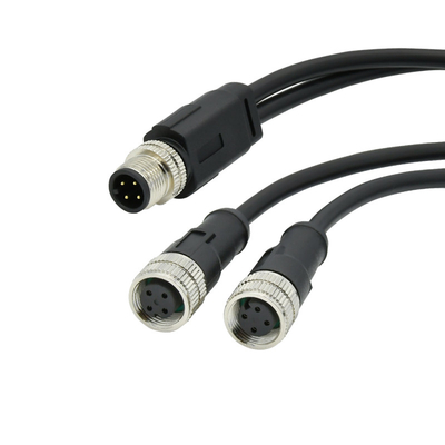 Un connecteur M12 imperméable du câble moulé par diviseur IP68 de Pin M12 Y du code 4