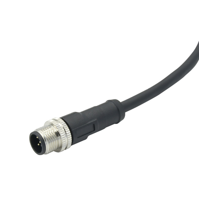 Câble imperméable de noir de M12 3 Pin Connector Straight Plug Sensor pour libérer le connecteur d'extrémité