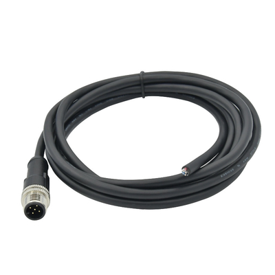 Câble imperméable de noir de M12 3 Pin Connector Straight Plug Sensor pour libérer le connecteur d'extrémité