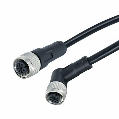 Directement code imperméable M12 hommes-femmes 3 Pin Connector du connecteur circulaire A de 90 degrés