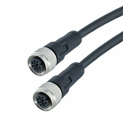 Directement code imperméable M12 hommes-femmes 3 Pin Connector du connecteur circulaire A de 90 degrés