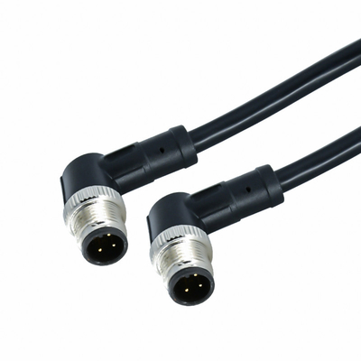 Directement code imperméable M12 hommes-femmes 3 Pin Connector du connecteur circulaire A de 90 degrés