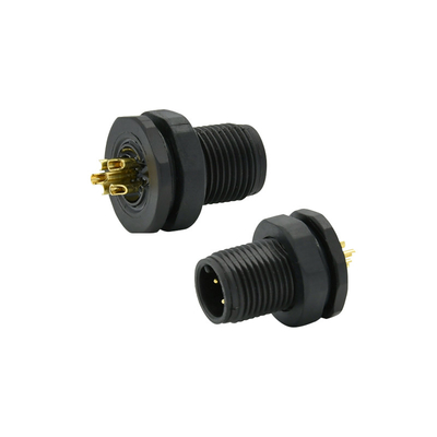 La soudure circulaire de M12 5 Pin Connector Panel Mounting Male a fileté le connecteur M12 imperméable