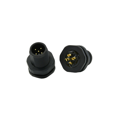La soudure circulaire de M12 5 Pin Connector Panel Mounting Male a fileté le connecteur M12 imperméable