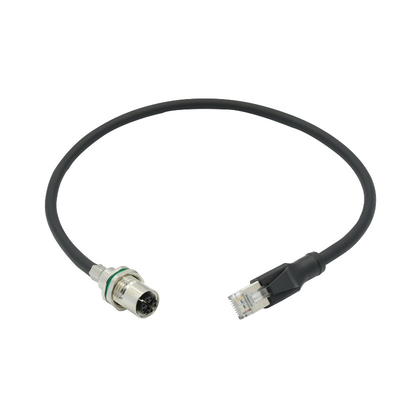 Connecteur de câble Ethernet imperméable protégé de réseau M12 au connecteur Rj45