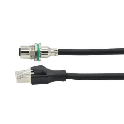 Connecteur de câble Ethernet imperméable protégé de réseau M12 au connecteur Rj45