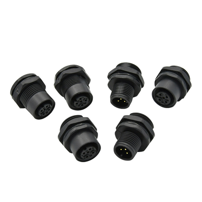 4 5 connecteurs circulaires du bâti M12 de panneau de Pin Receptacle Male Female Socket imperméables