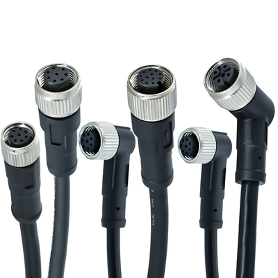 Circulaire m12 à m8 3-12 contacts A-X capteur codé extérieur ip68 câble connecteur m12 m8 fil automatique