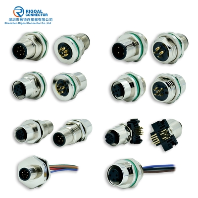 Bâti de panneau moulé par Assemblée imperméable du connecteur 3p 4p 5p 8p 12p de la CE IP68 M5 M8 M12