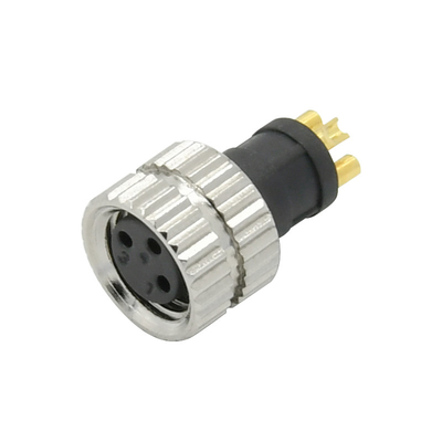 Température ambiante de évaluation actuelle nickelée de M8 4 PIN Connector 5A -40℃~+105℃