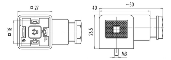 Connecteur électrique solénoïde à filetage pour l'industrie