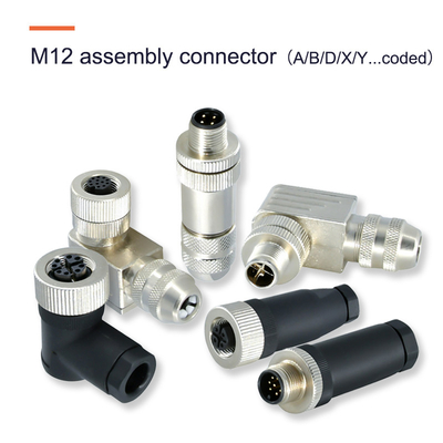Connecteur étanche M12 à courant nominal 4A avec insert DIN et TPU/PA