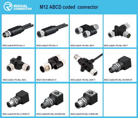Connecteur imperméable à l'eau M12 pour l'automatisation industrielle avec courant nominal 4A DIN 3 broches