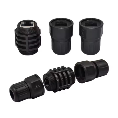 Cat6a RJ45 Connecteurs de panneau fermé en plastique pour équipement Cat6a étanche sur câble LAN Ethernet étanche