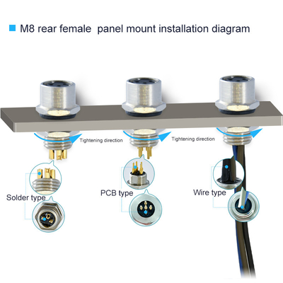 Connecteur imperméable à l'eau à 8 broches pour environnements difficiles