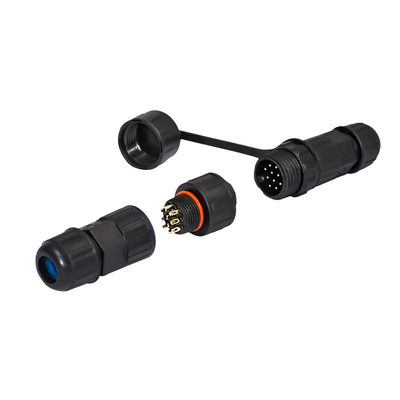 Connecteur étanche LED en plastique avec revêtement noir et indice d'étanchéité IP67/IP68
