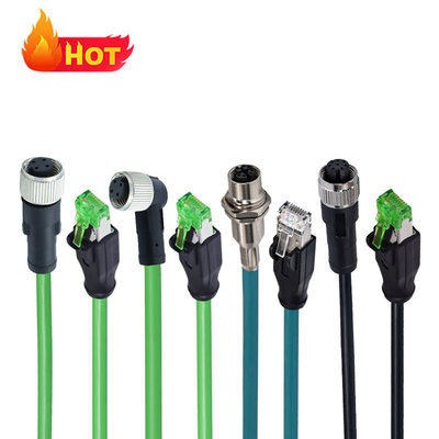 M12 à RJ45 connecteur étanche 3-17 broche A B C D X Code mâle femelle
