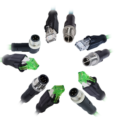 M12 à RJ45 connecteur étanche 3-17 broche A B C D X Code mâle femelle