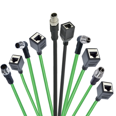 M12 à RJ45 connecteur étanche 3-17 broche A B C D X Code mâle femelle