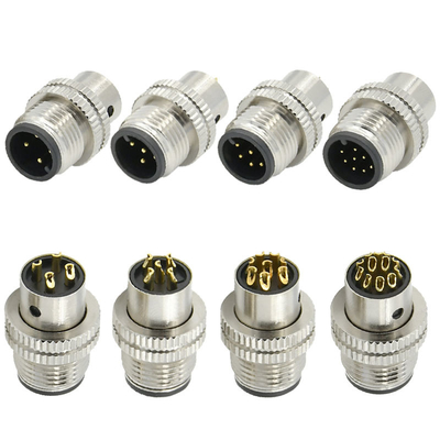 M12 connecteur de prise de protection féminin 3-17 broches IP67 étanche selon la norme DIN