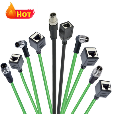 4A Nommée M12 à RJ45 Connecteur IP67 imperméable à l'eau mâle femelle