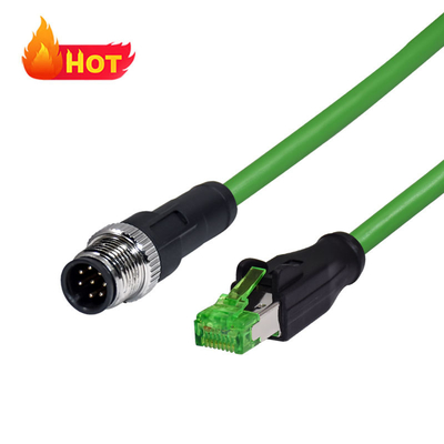 Câble Ethernet Cat6 IP68 M12 X-Code vers RJ45 1 mètre