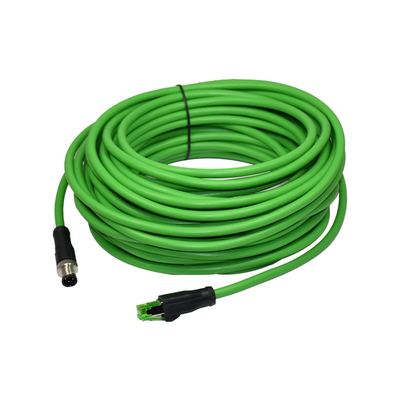 Le code IP67 M12 D pour le câble Ethernet mâle RJ45 1m Cat5e S/FTP