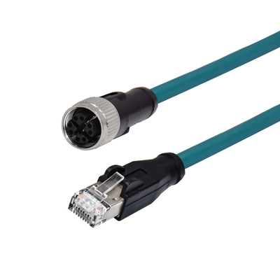 M12 X Code 8 épingle mâle étanche RJ45 câble Ethernet Cat 6