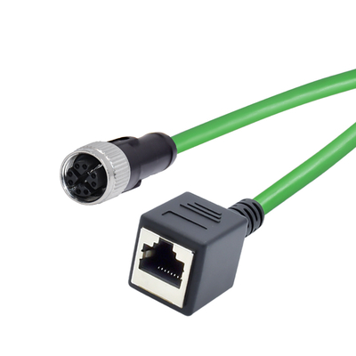 M12 X Code 8 épingle mâle étanche RJ45 câble Ethernet Cat 6