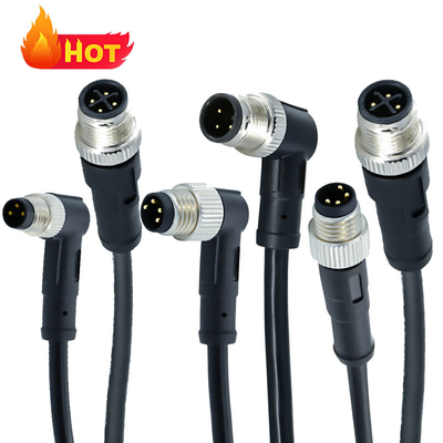 Connecteur étanche M12 mâle vers M8 mâle IP67 IP68, contacts en laiton