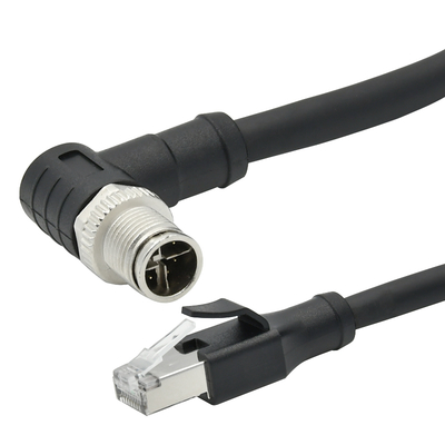 Adaptateur M12 X Code vers RJ45 Cat6 10Gbps Étanche IP67