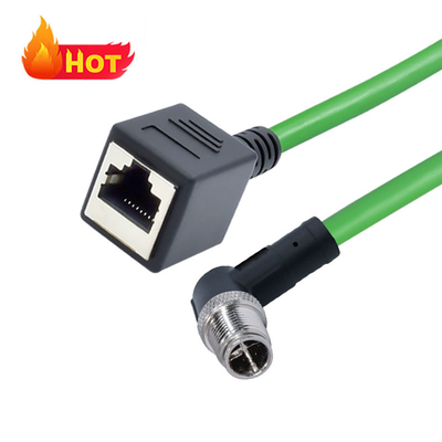 M12 à RJ45 B D X Code IP67 Connecteur Ethernet à usage industriel