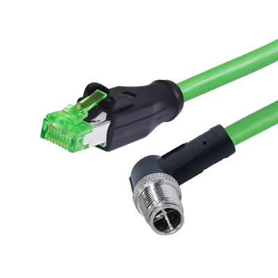 M12 à RJ45 B D X Code IP67 Connecteur Ethernet à usage industriel