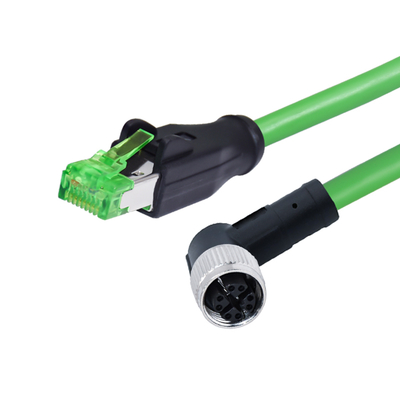 M12 à RJ45 B D X Code IP67 Connecteur Ethernet à usage industriel
