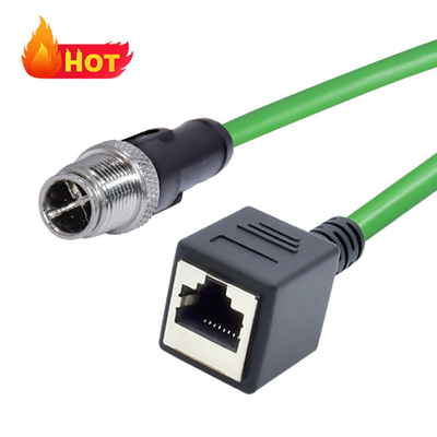 Câble Ethernet Gigabit RJ45 vers M12 8 broches X-coded mâle IP67