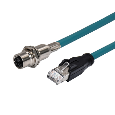 Câble Ethernet Gigabit RJ45 vers M12 8 broches X-coded mâle IP67